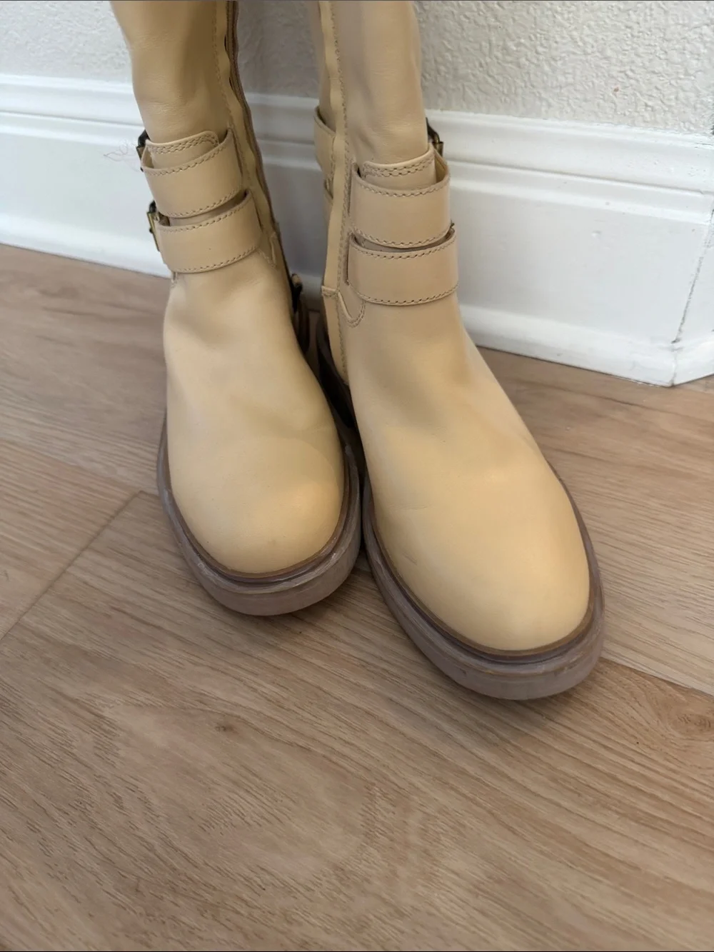 Sam Edelman Freda Boot.  Tall Cream Riding Boots.